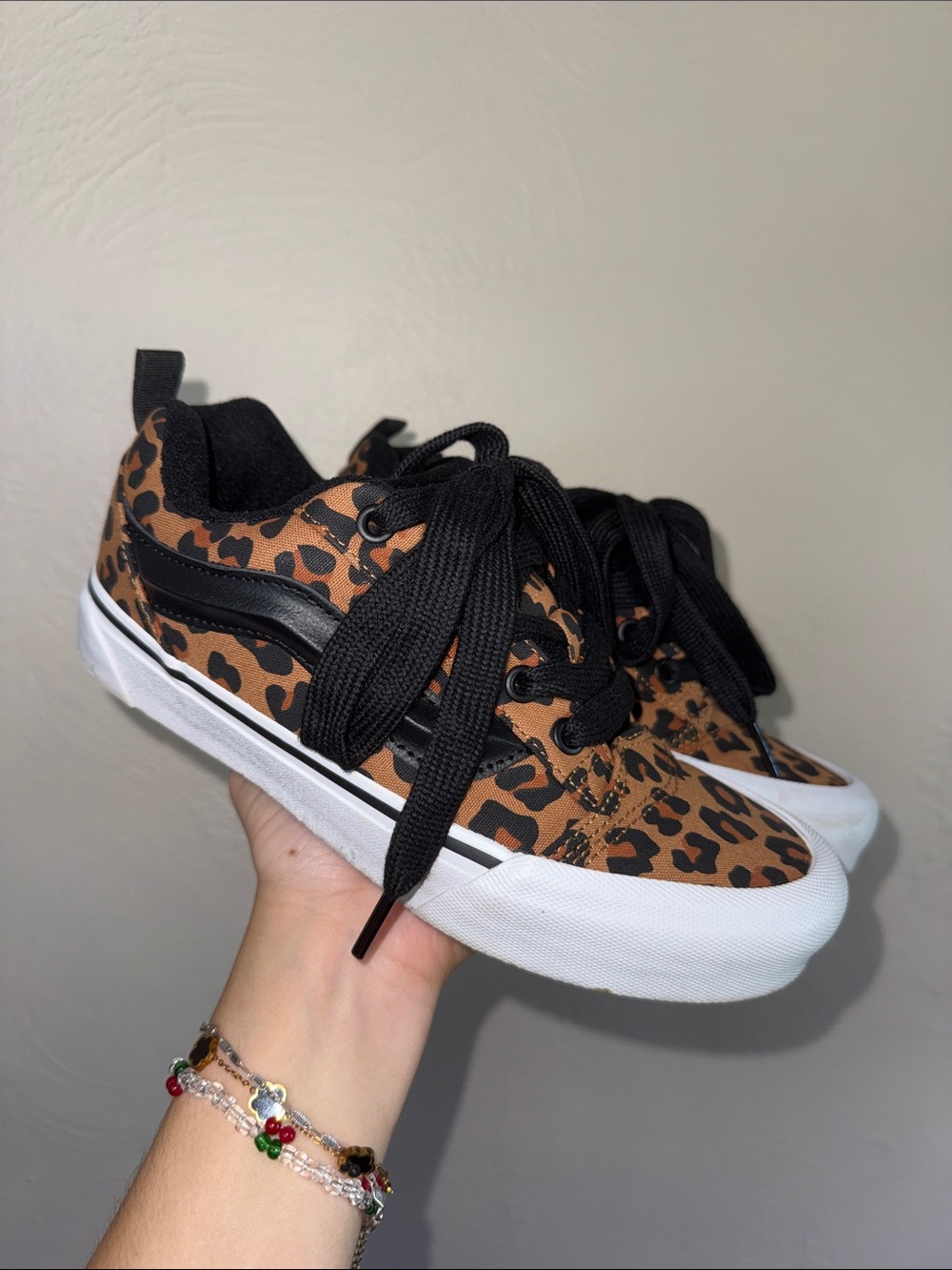 Vans Knu Skool Leopard Black Sneakers Women’s 6 Men’s 4.5